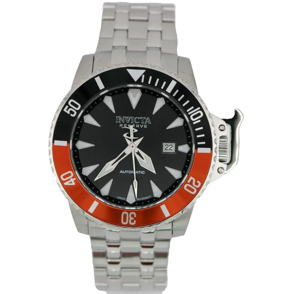 46159 Reserve Subaqua Swiss Automatic Eta 2824 Black Dial Steel 47MM by Invicta