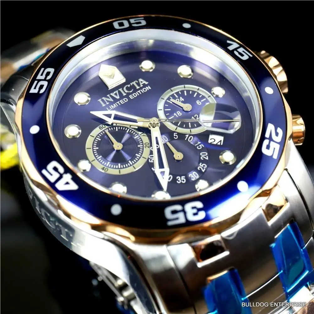 Invicta Pro Diver Scuba Limited Edition Chronograph 48mm Steel Blue Watch