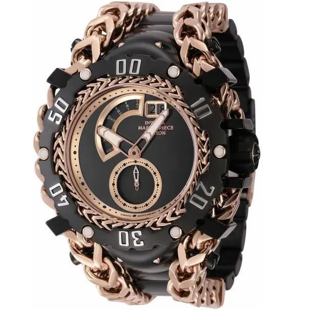 Invicta 44629 Men`s Masterpiece Edition Day/date Swiss Quartz Black Dial Watch