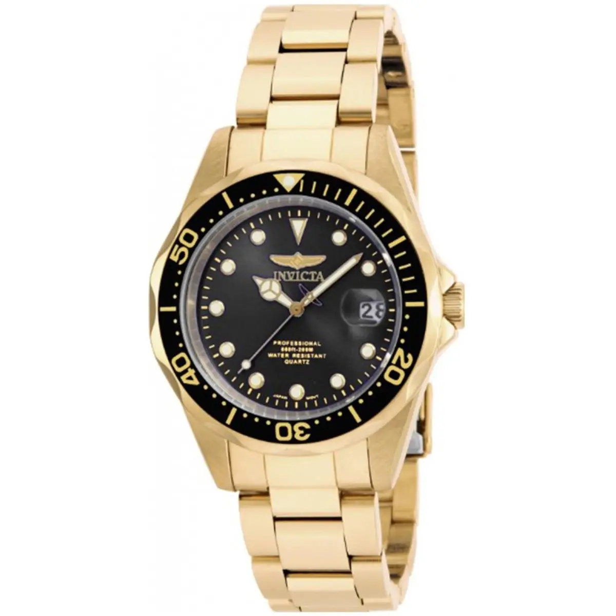 Men`s 17051 Pro Diver Quartz 3 Hand Black Dial Watch by Invicta
