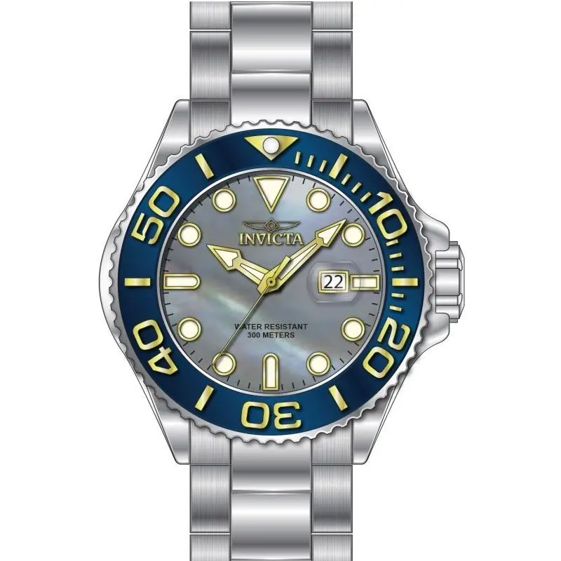 Men`s 49157 Grand Diver Quartz PC32 Platinum Dial Watch by Invicta