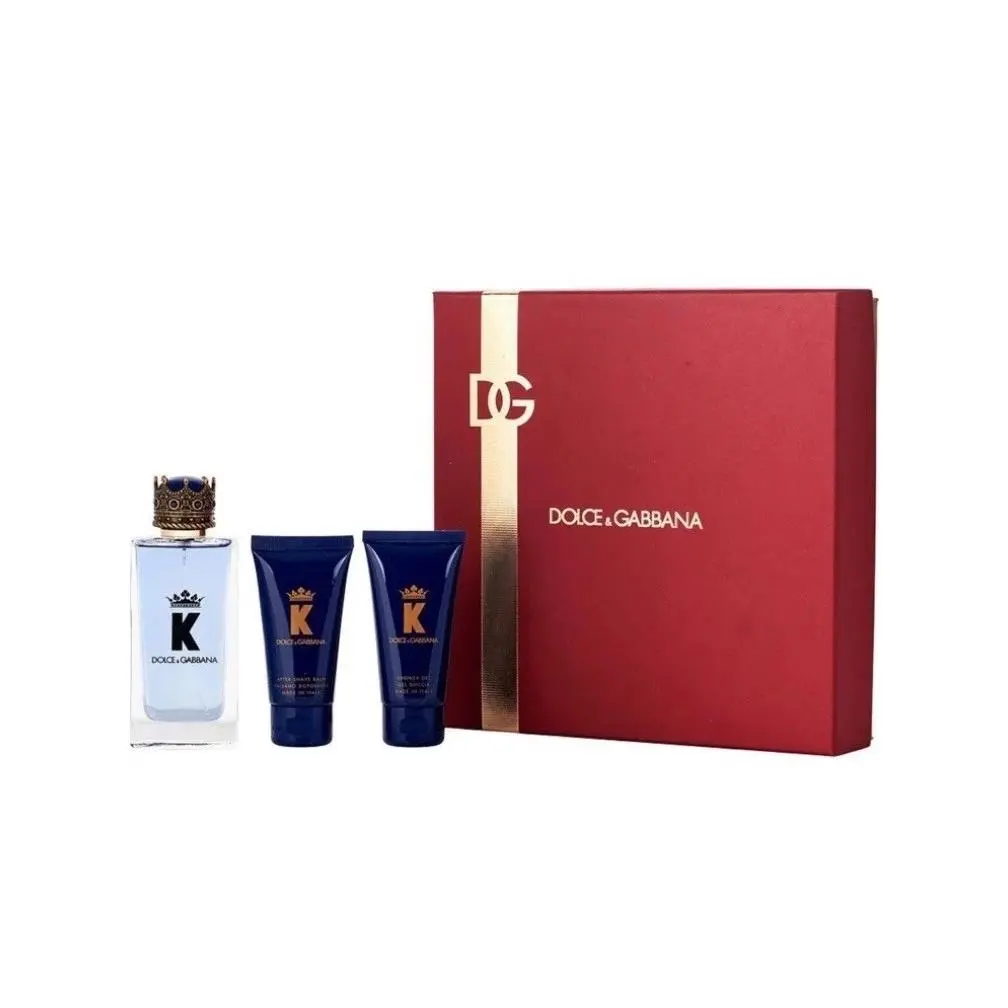 Dolce Gabbana K 3pc Gift Set with 3.3oz Edt+1.7oz A/S/B+1.7oz S/g