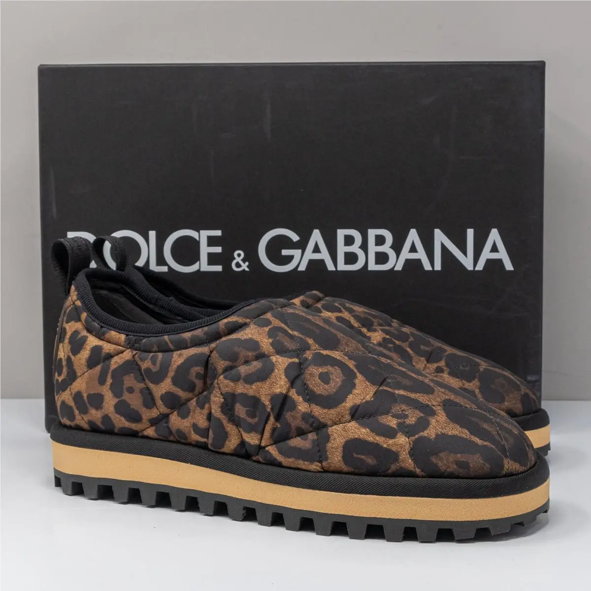 Dolce Gabbana Leopard Slip On Sneakers Size 43 EU 10 US
