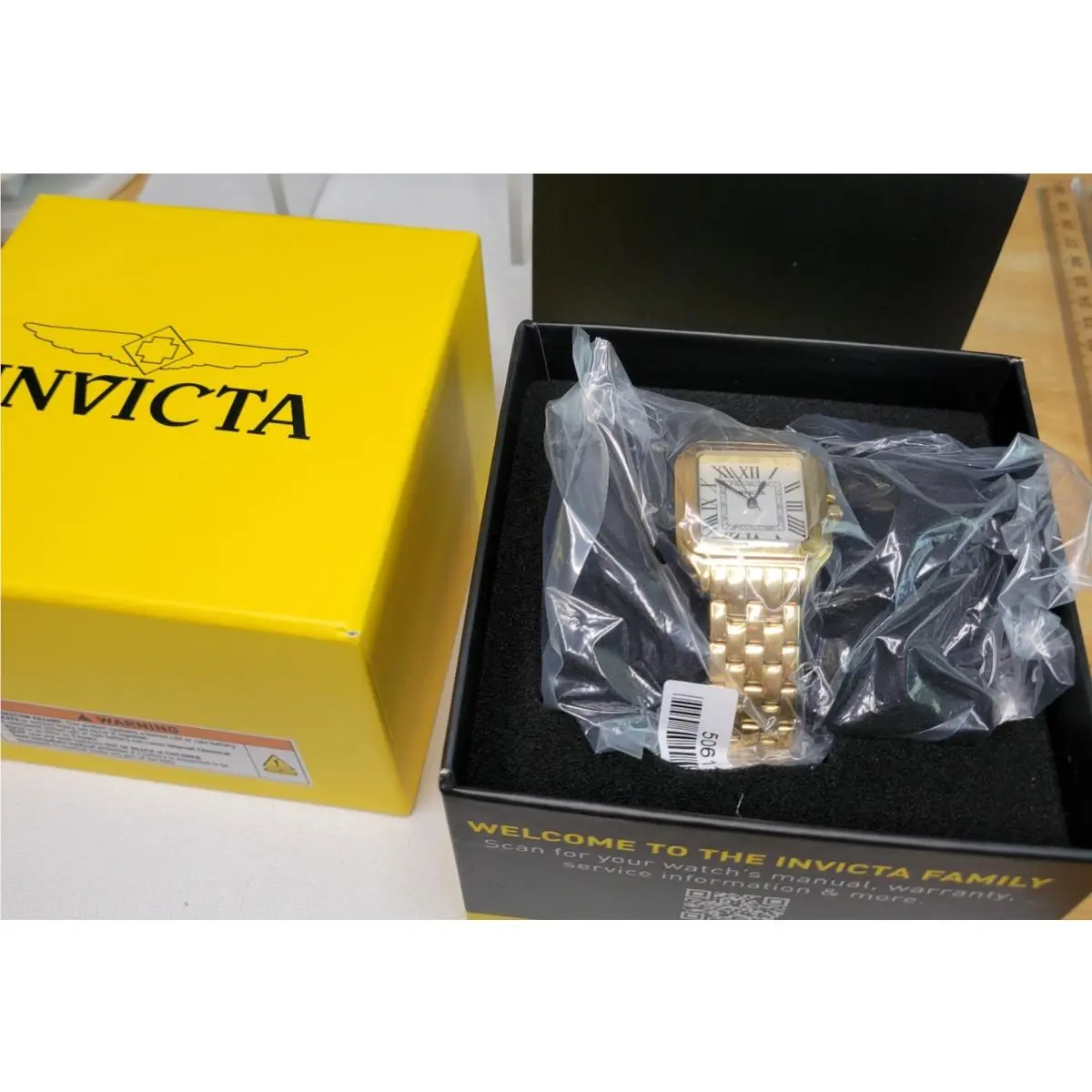 Angel 50611 Women’s Gold Tone Watch 28mm Roman Dial Box/tag by Invicta