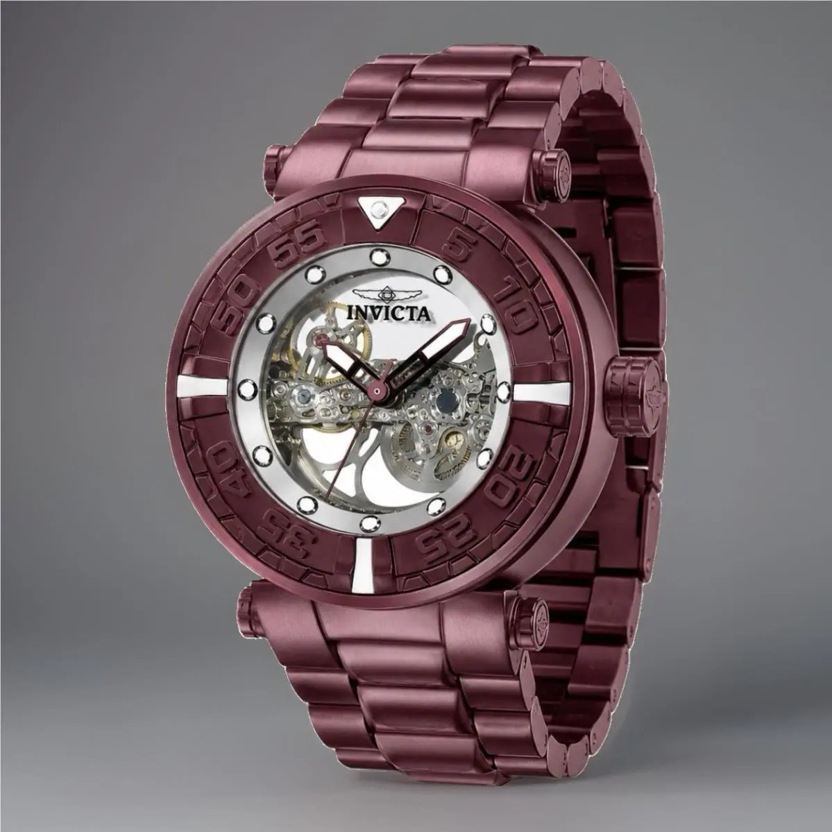 Invicta Subaqua Nebula Ghost Bridge Skeleton Automatic 47mm Burgundy 50788