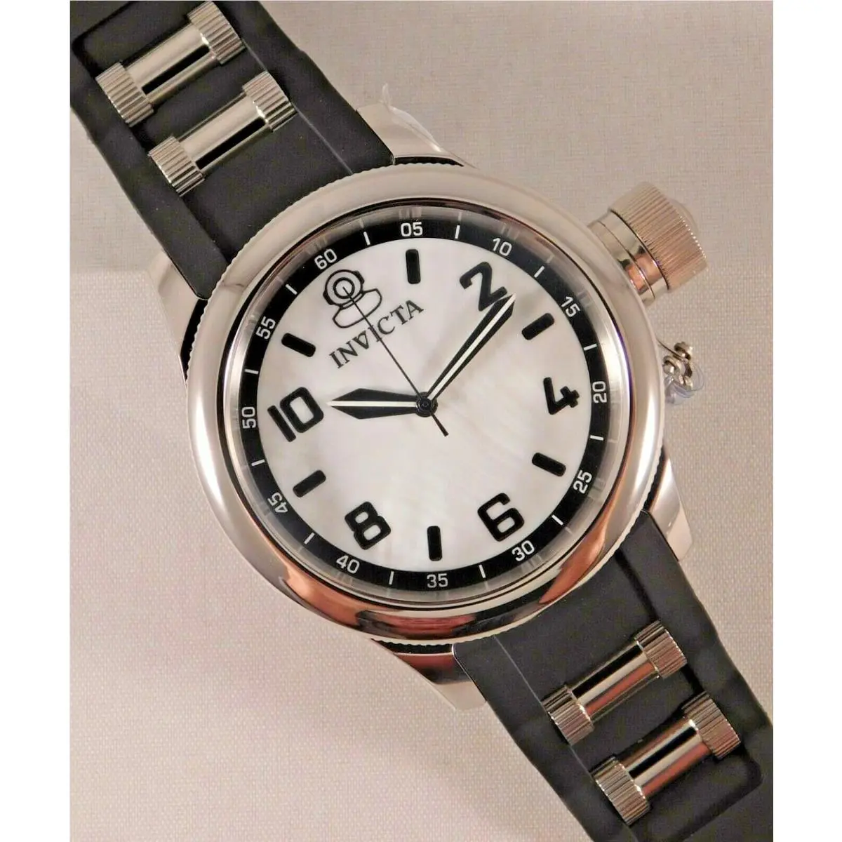 Russian Diver Quartz Oyster Dial Stainless Steel/silicone by Invicta