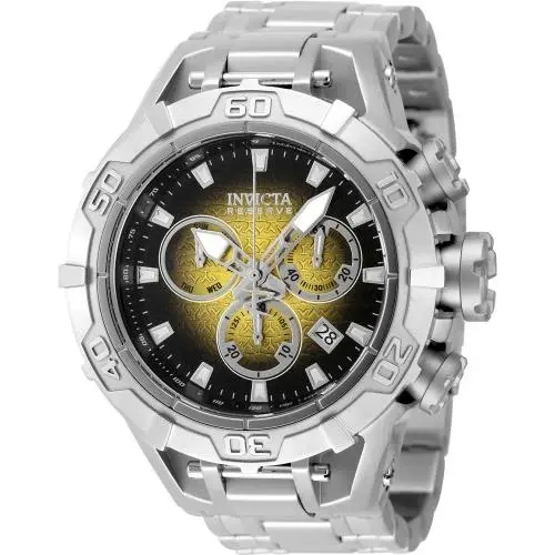 Invicta Men`s 47848 Reserve Quartz Chronograph Black Yellow Dial Watch