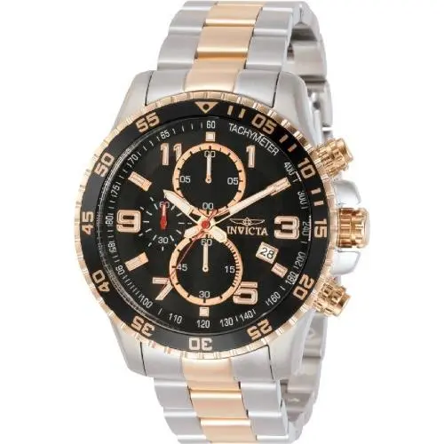 Invicta Men`s 48mm Specialty 48mm Mach Gala Rose Gold/black Chronograph SS Watch