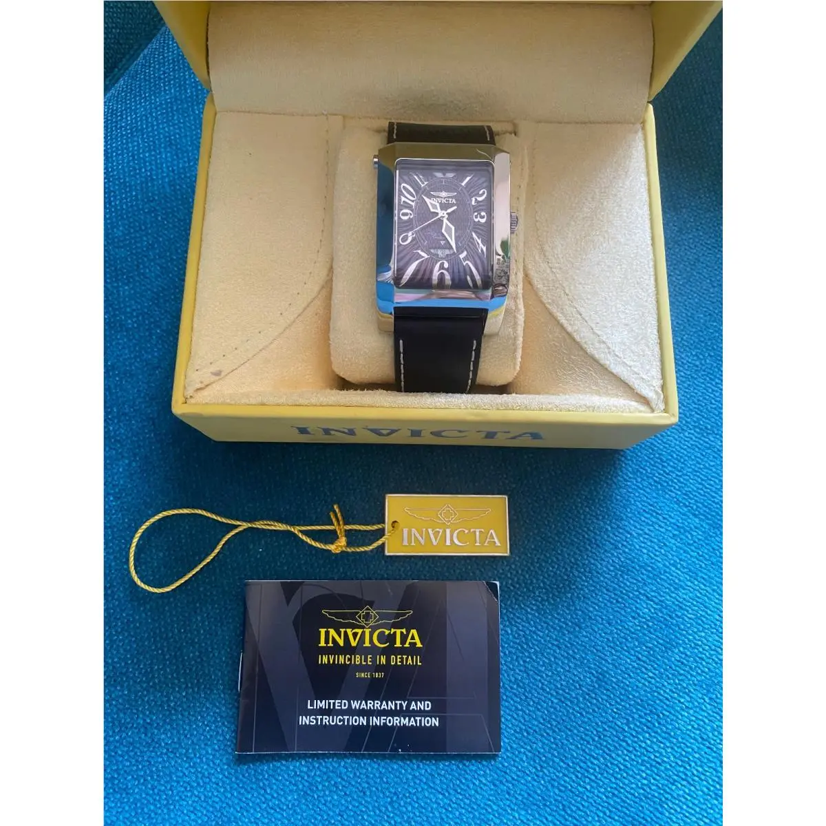 Invicta 2408 Times Square Swiss Automatic Purple Blue Dial Men`s Watch Read