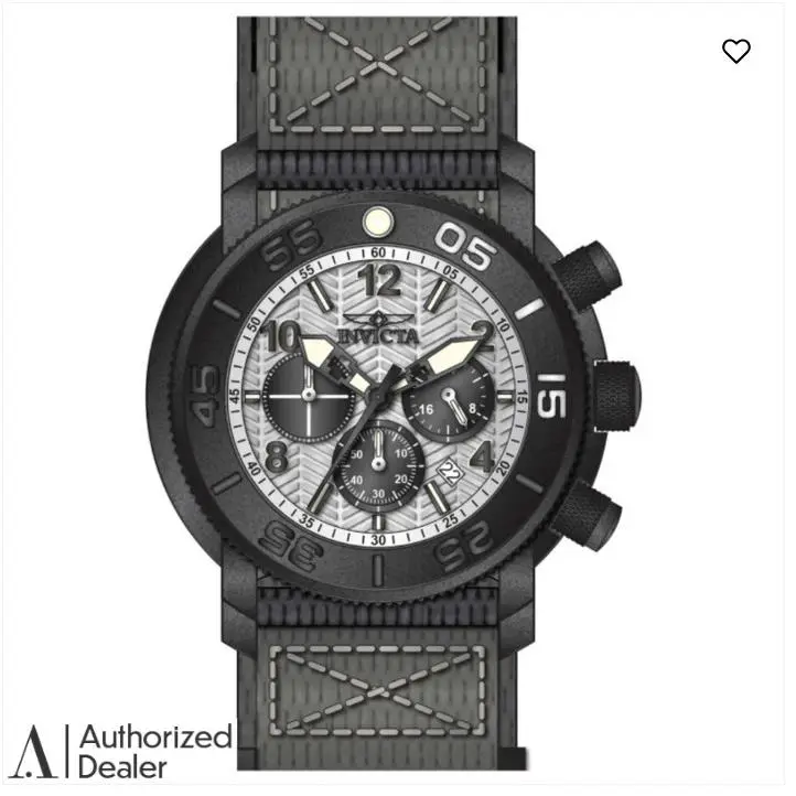 Invicta Mens Coalition Forces 50mm Chronograph Quartz Black/silver 100m SS Watch - Dial: Black and Silver, Band: Black and Orange, Band Family: Orange