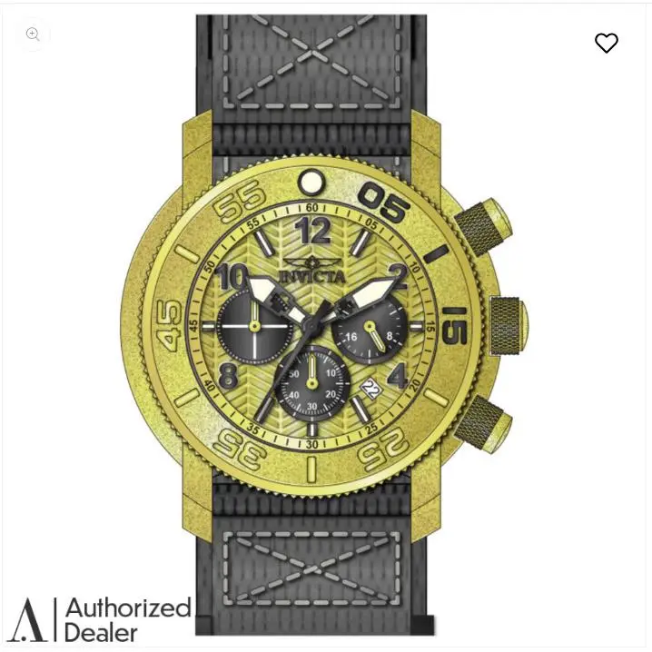 Invicta Men`s Coalition Forces 50mm Chronograph Quartz Gold/black 100m SS Watch - Dial: Black and Silver, Band: Black and Orange, Band Family: Orange