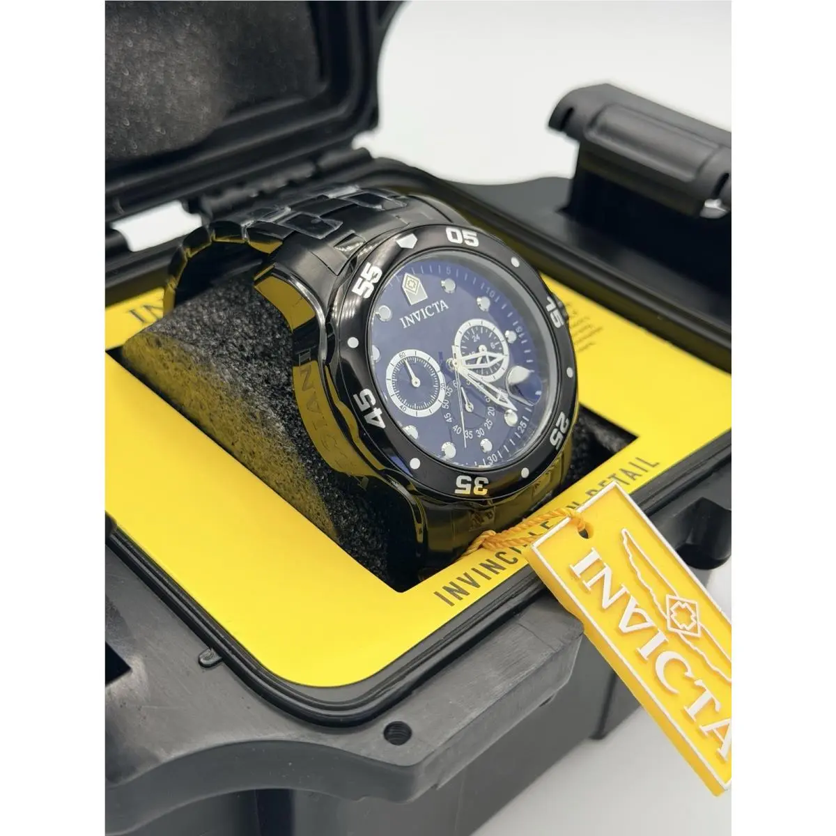Pro Diver Scuba Quartz Chronograph Triple Black Men`s Watch 21926 by Invicta