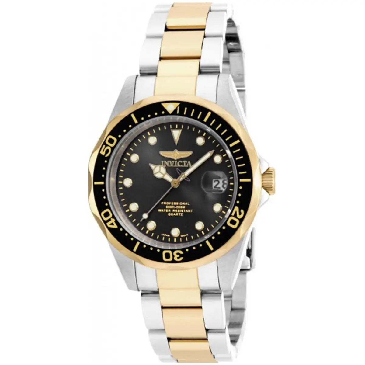 Men`s 17049 Pro Diver Quartz 3 Hand Black Dial Watch by Invicta