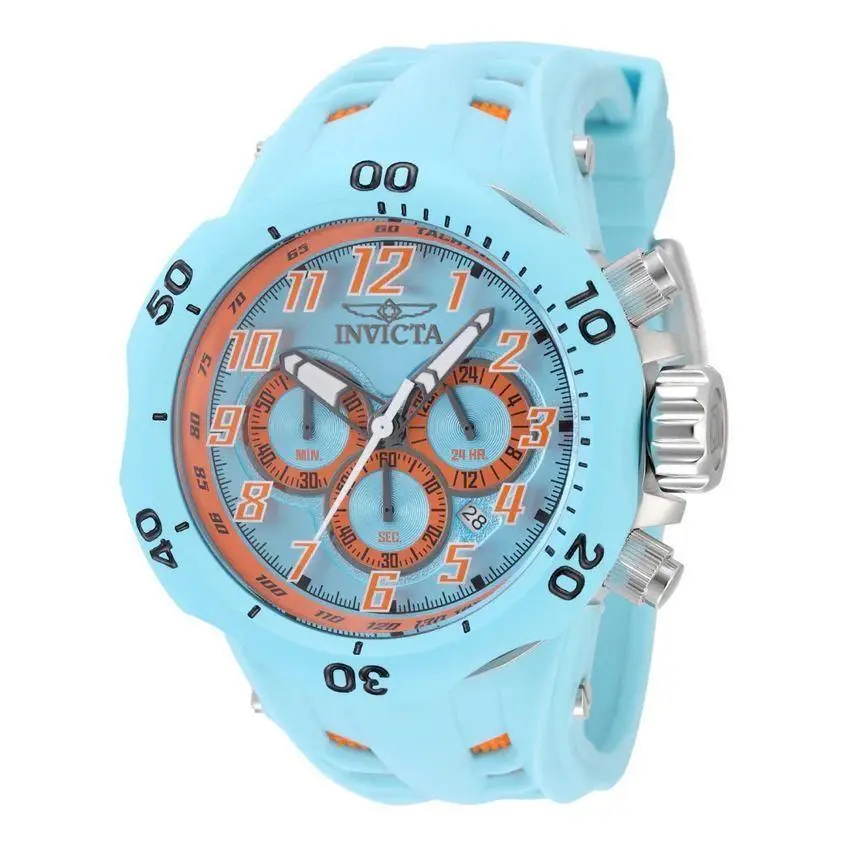 Invicta Venom Hydra Men`s Watch - 52mm Light Blue Orange 48238