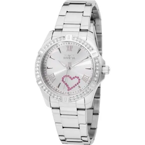Women`s 49842 Angel Quartz 3 Hand Silver Dial Watch by Invicta