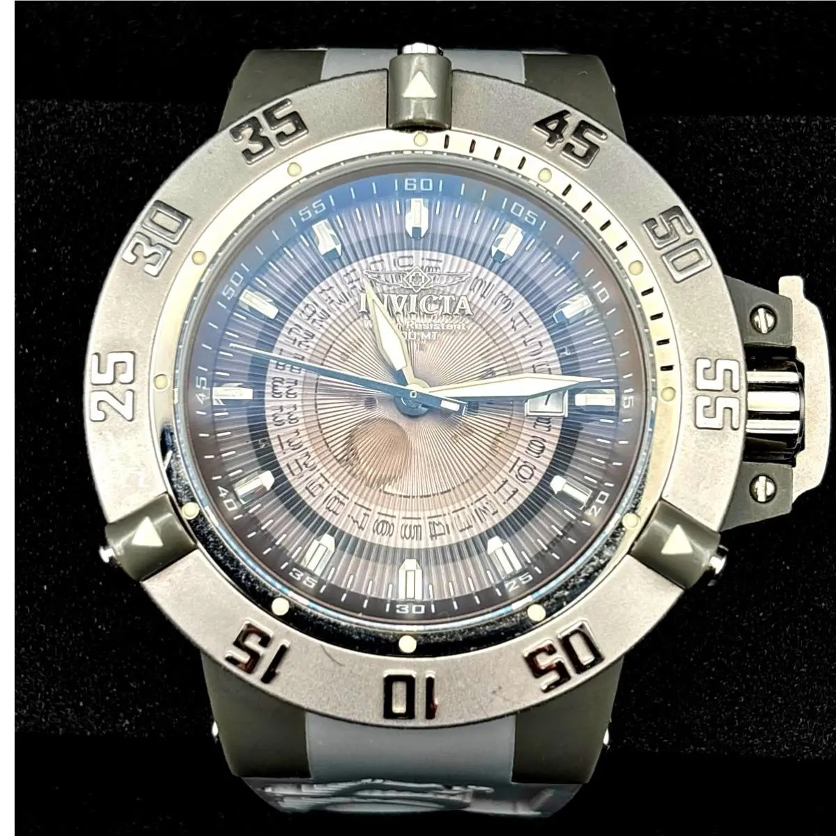 10105 Subaqua Noma Iii Grey Dial Rubber Strap 50mm Watch Nibwt by Invicta
