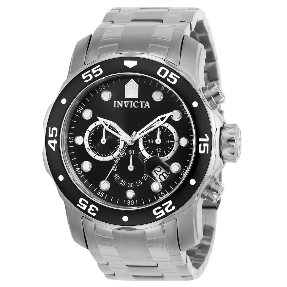 Invicta Men`s 0069 Pro Diver Quartz Chronograph Black Dial Watch