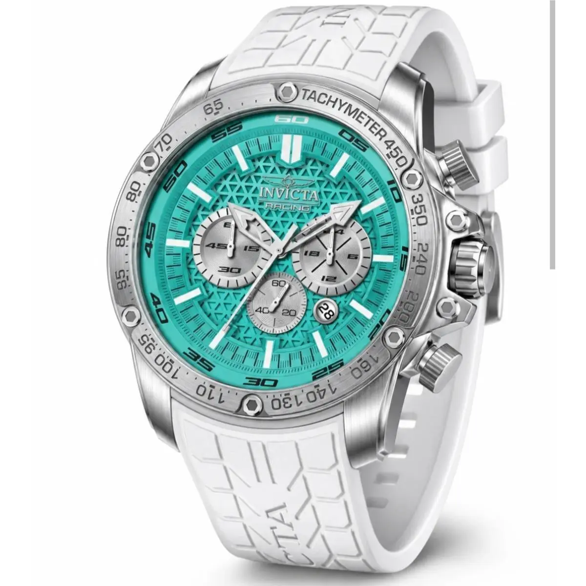 Invicta Speedway Tarmax Gtr Men`s Quartz 52mm Tiff Blue and Silver /white Strap