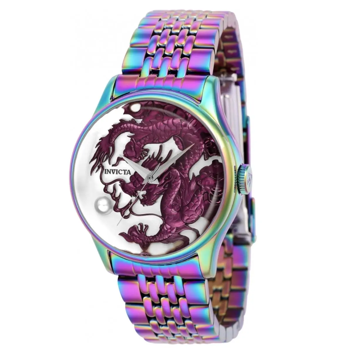 Purple Dragon Mop Automatic Women`s 38mm Iridescent Rainbow Watch 39863 by Invicta