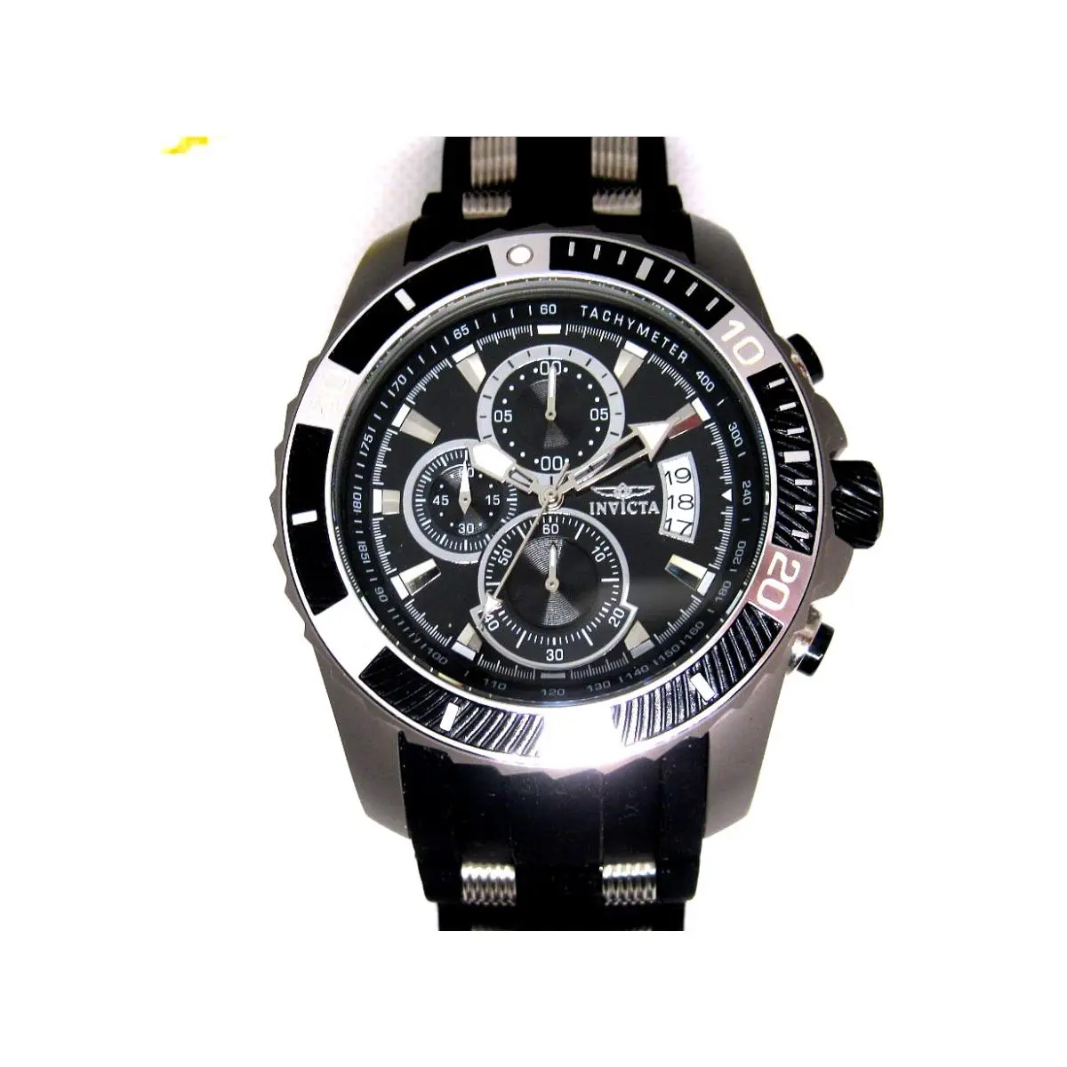 TI-22 Titanium Black Rubber Strap Men`s 100M Chronograph Watch- 22455 by Invicta