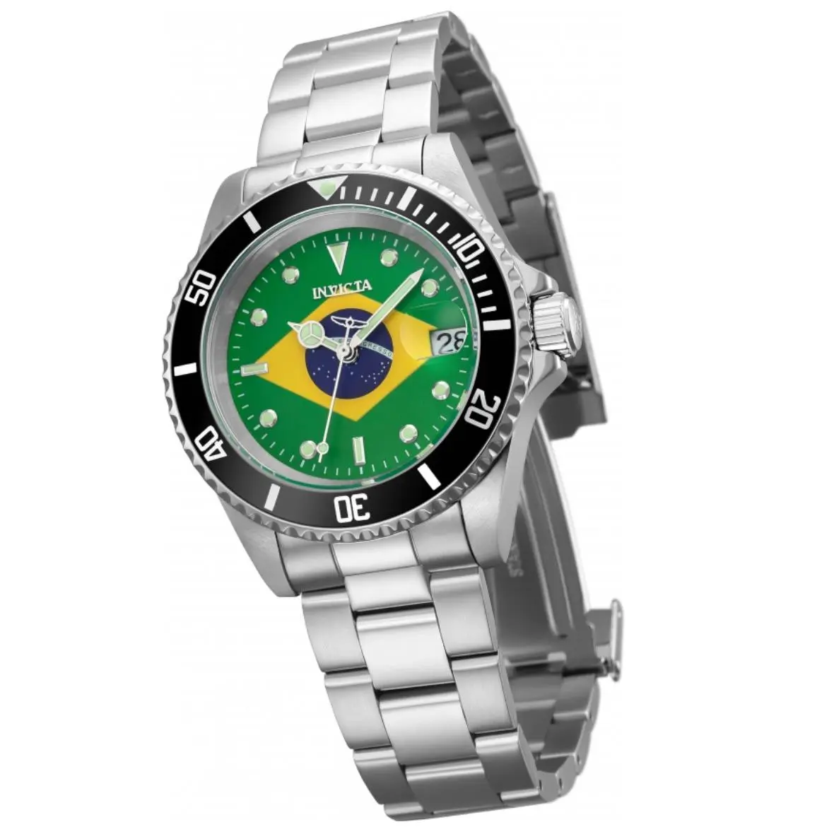 Pro Diver Automatic Men`s 40mm Brazil Flag Dial Watch 28699 Rare by Invicta