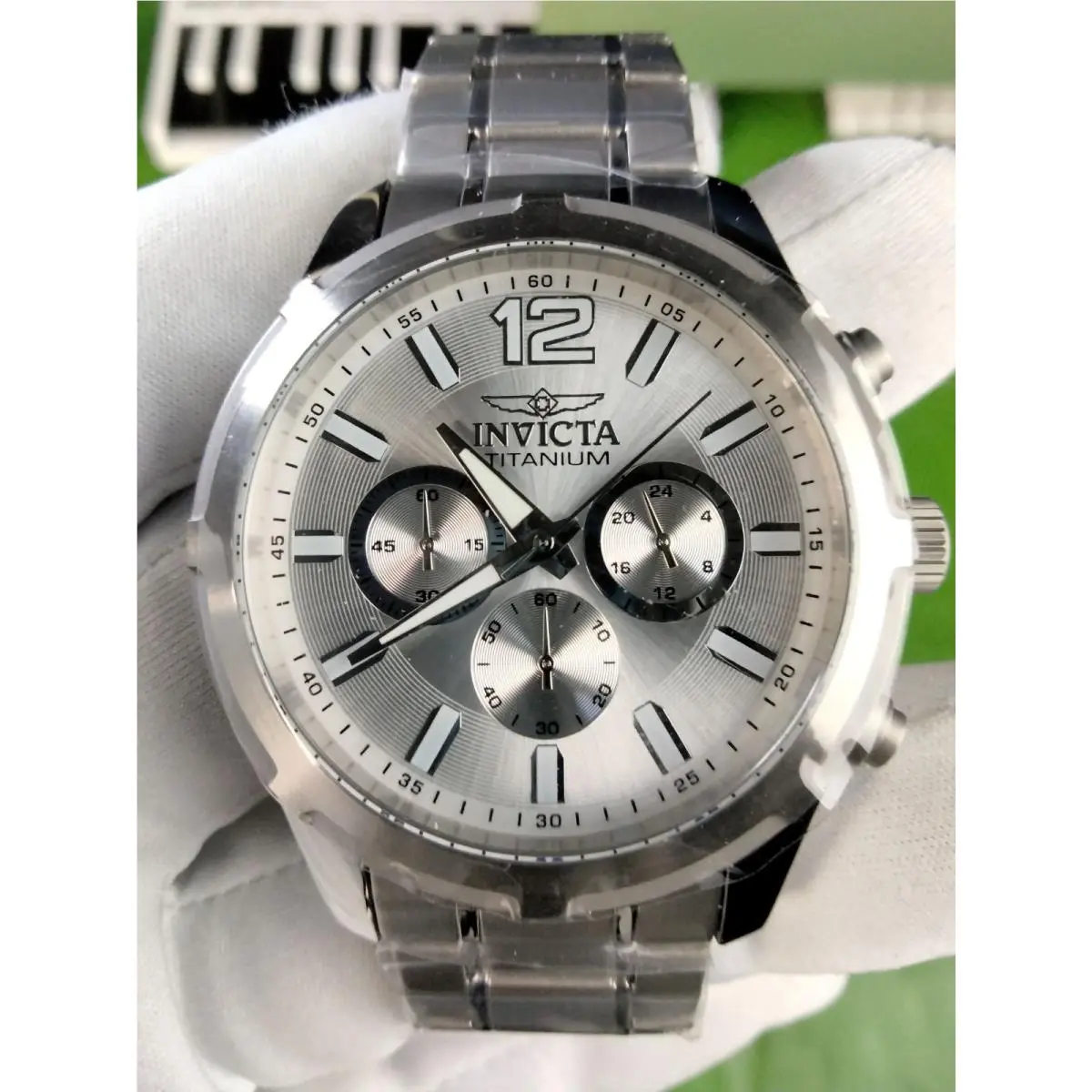 Invicta 47510 TI-22 Titanium Men 44.5 mm Chronograph Silver Quartz Watch WR 50 M