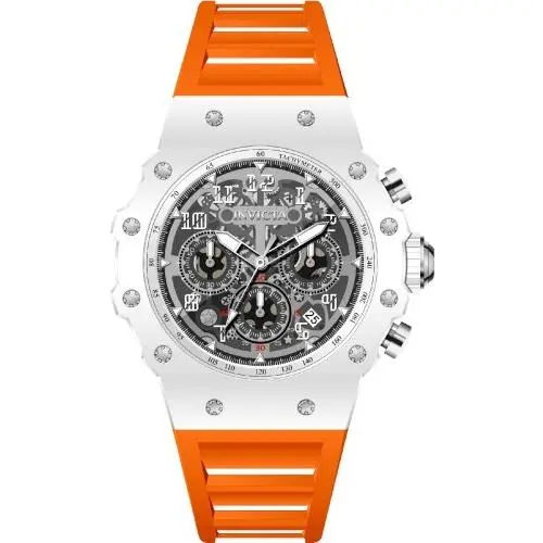 Invicta Men`s 43.5mm Quartz Racing Vaulthan Orange/silver Chronograph Watch