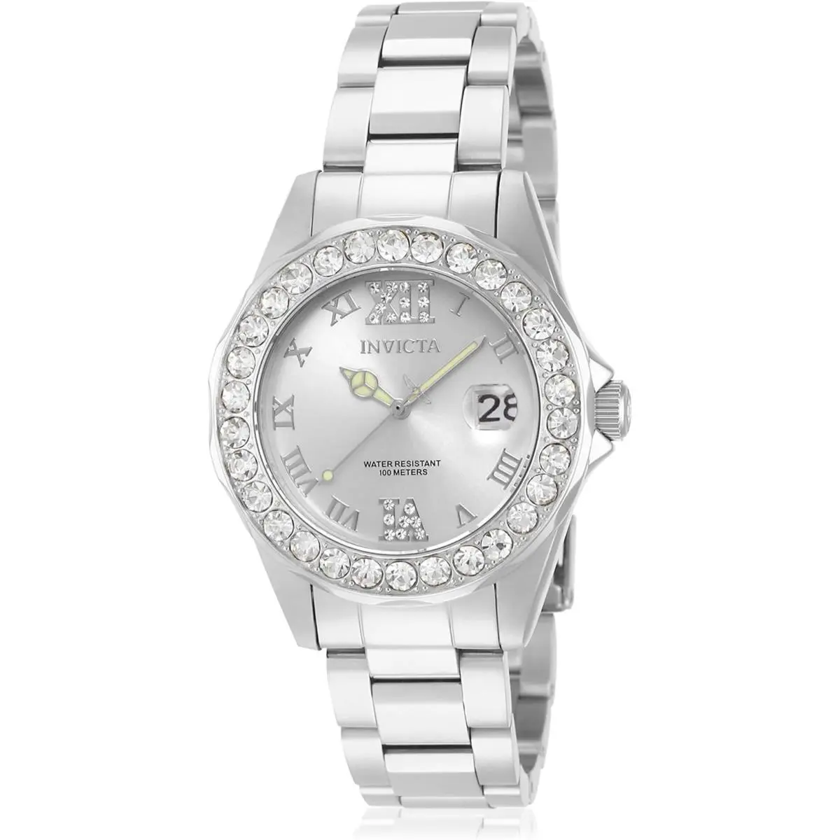 Women`s 15251 Pro Diver Silver Dial Crystal Accented Stainless Steel Wat by Invicta