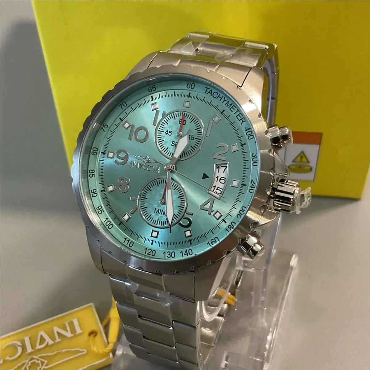 45mm  Specialty Chronograph Silver Turquoise 48895 Watch by Invicta