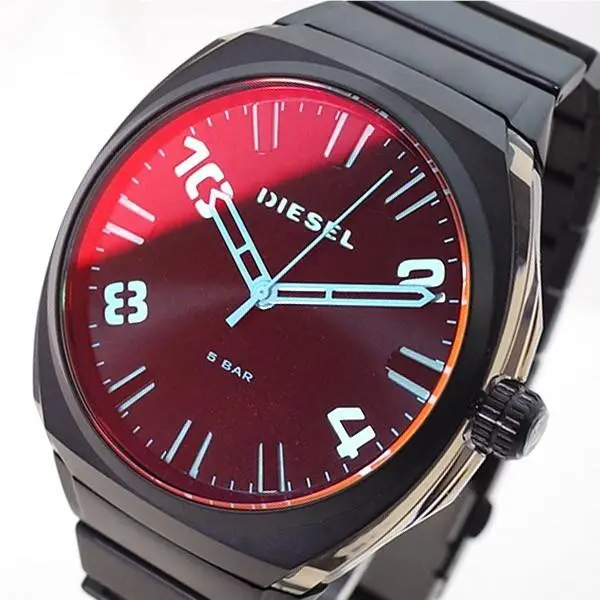 Diesel Stigg Mens 48MM Black DZ1886 Stainless Steel