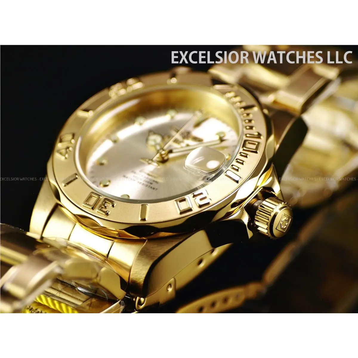 Men`s 40mm Pro Diver NH35A Automatic 18k Gold Plated SS Champagne Watch by Invicta