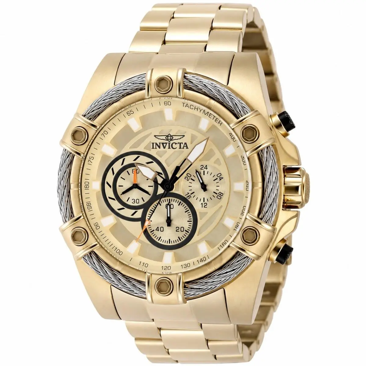 Bolt Ace Men`s Watch 52mm. Gold 48866 Yellow Diver Box Included by Invicta
