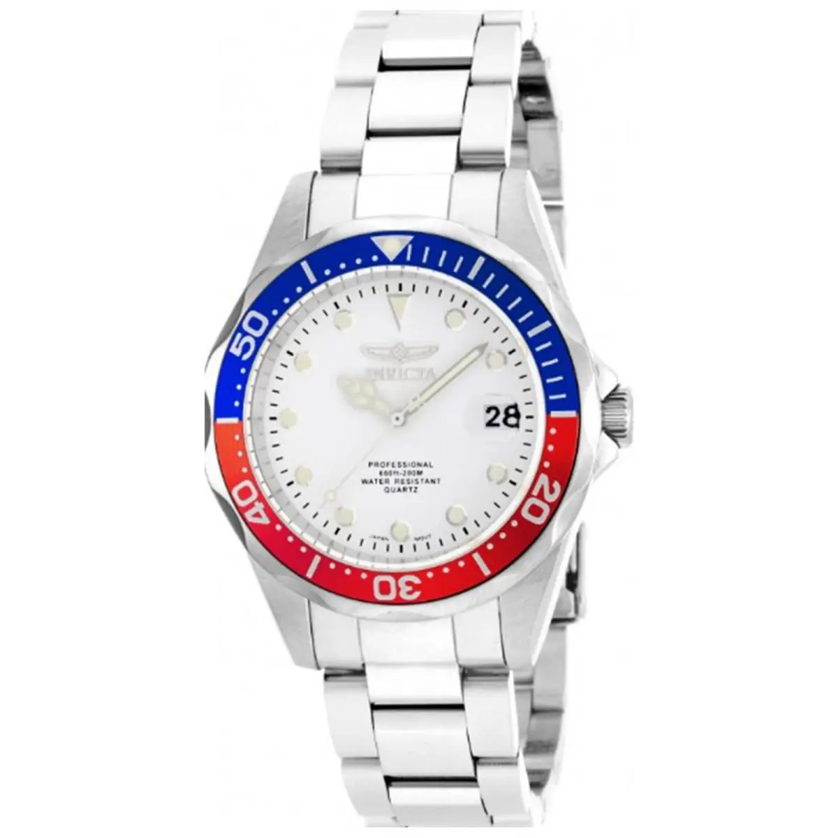 Men`s 17047 Pro Diver Quartz 3 Hand White Dial Watch by Invicta
