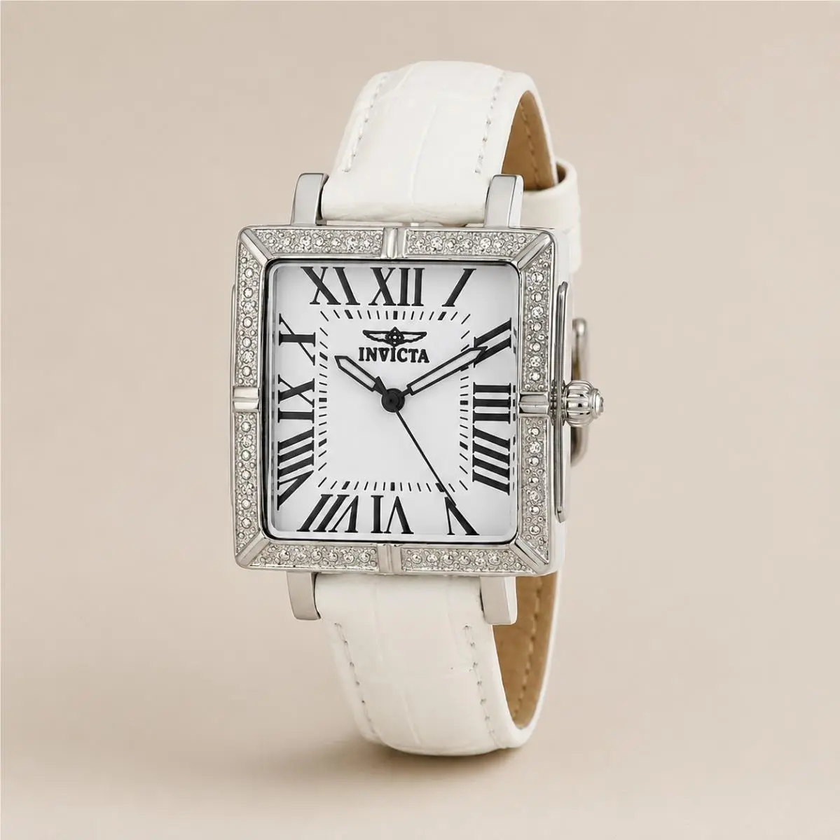 Wildflower White Dial White Alligator Leather Ladies Watch by Invicta