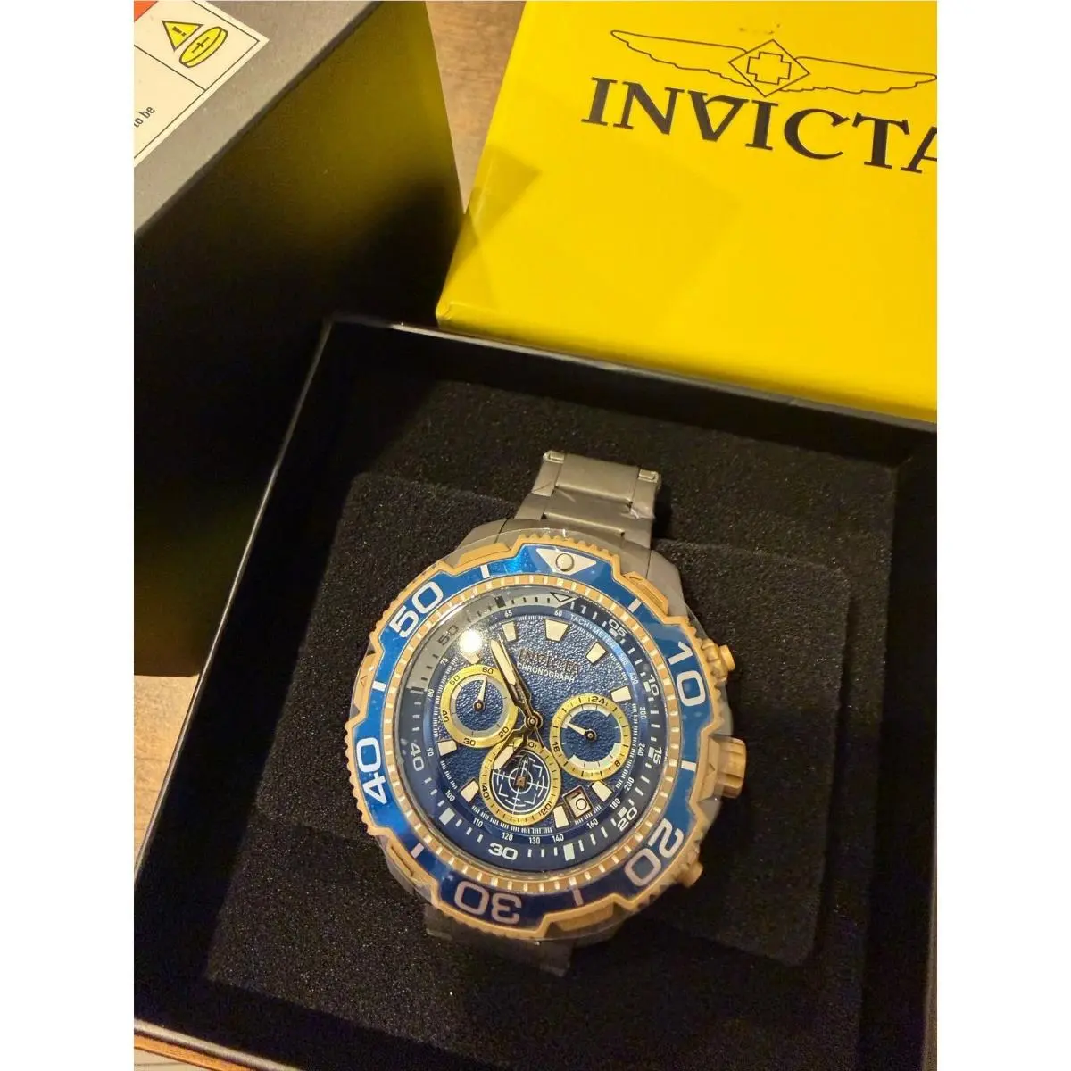 Pro Diver Chronograph Blue Gold Two Tone Stainless Steel Watch by Invicta