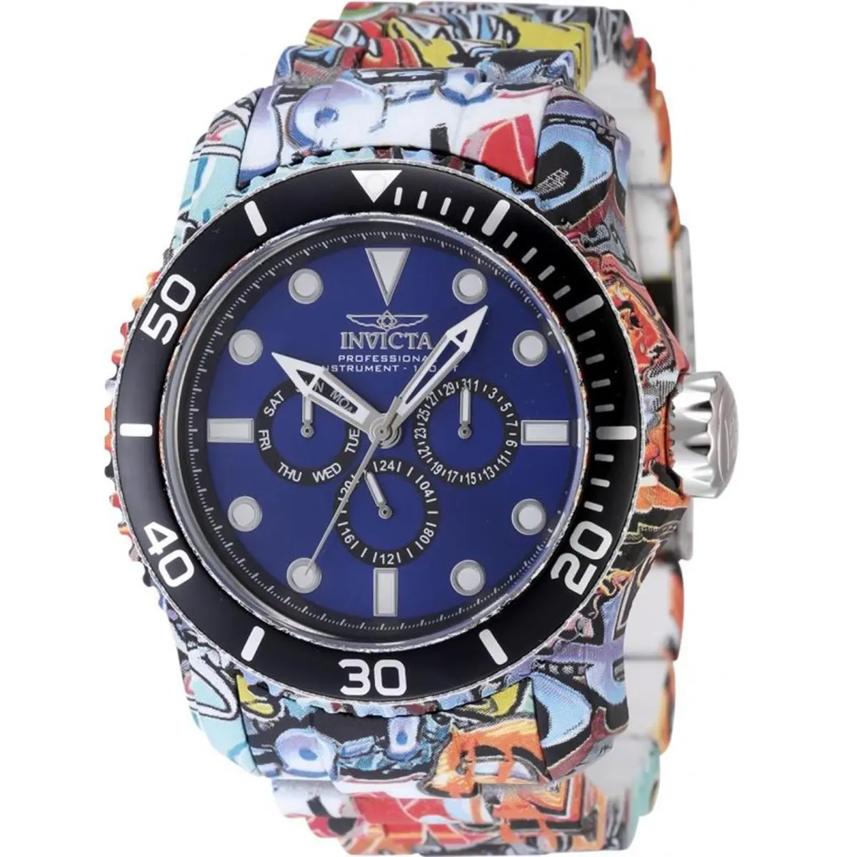 Men`s 47856 Pro Diver Quartz Chronograph Black Blue Dial Watch by Invicta