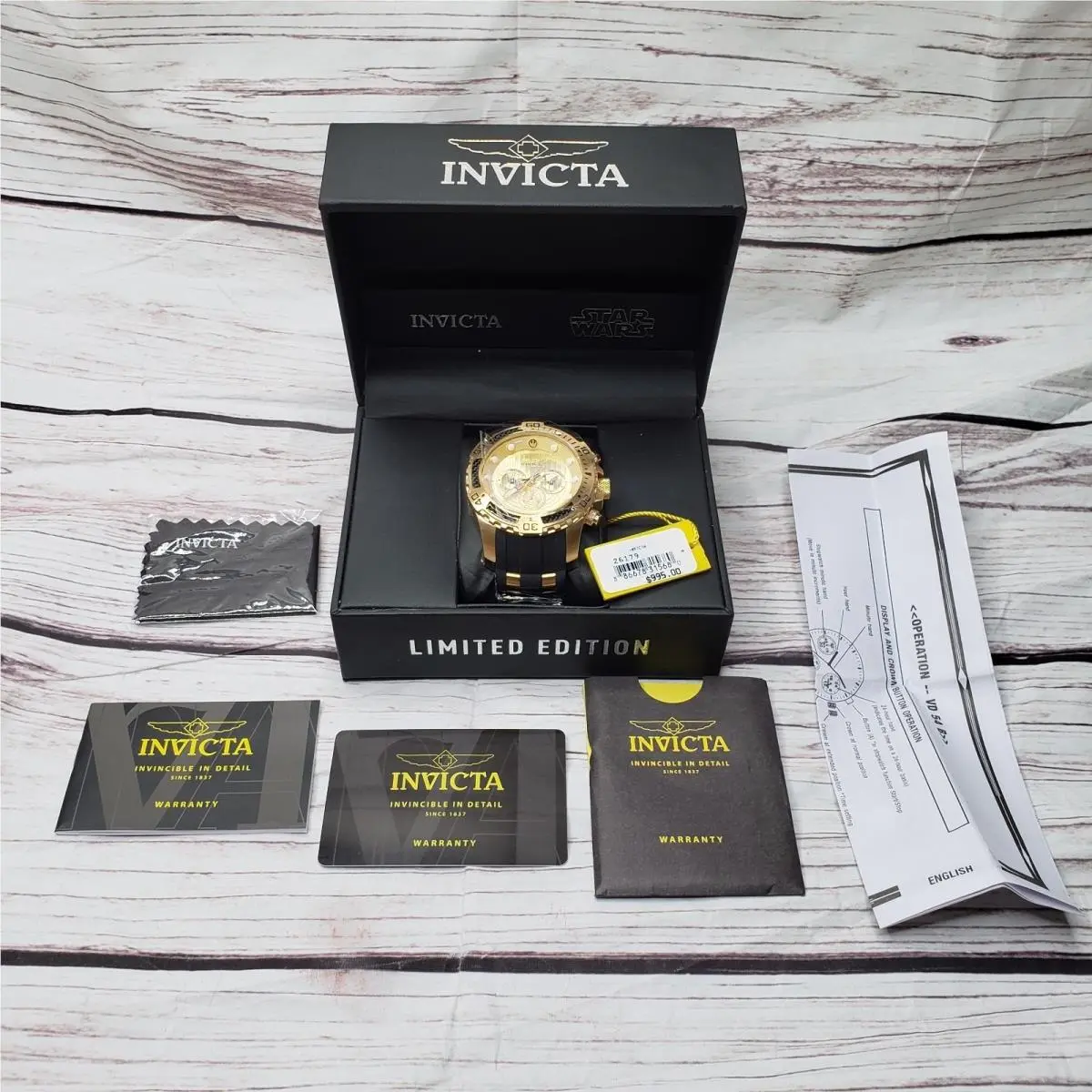 Star Wars C3PO Chronograph Watch Limited Edition Black Gold -02 by Invicta