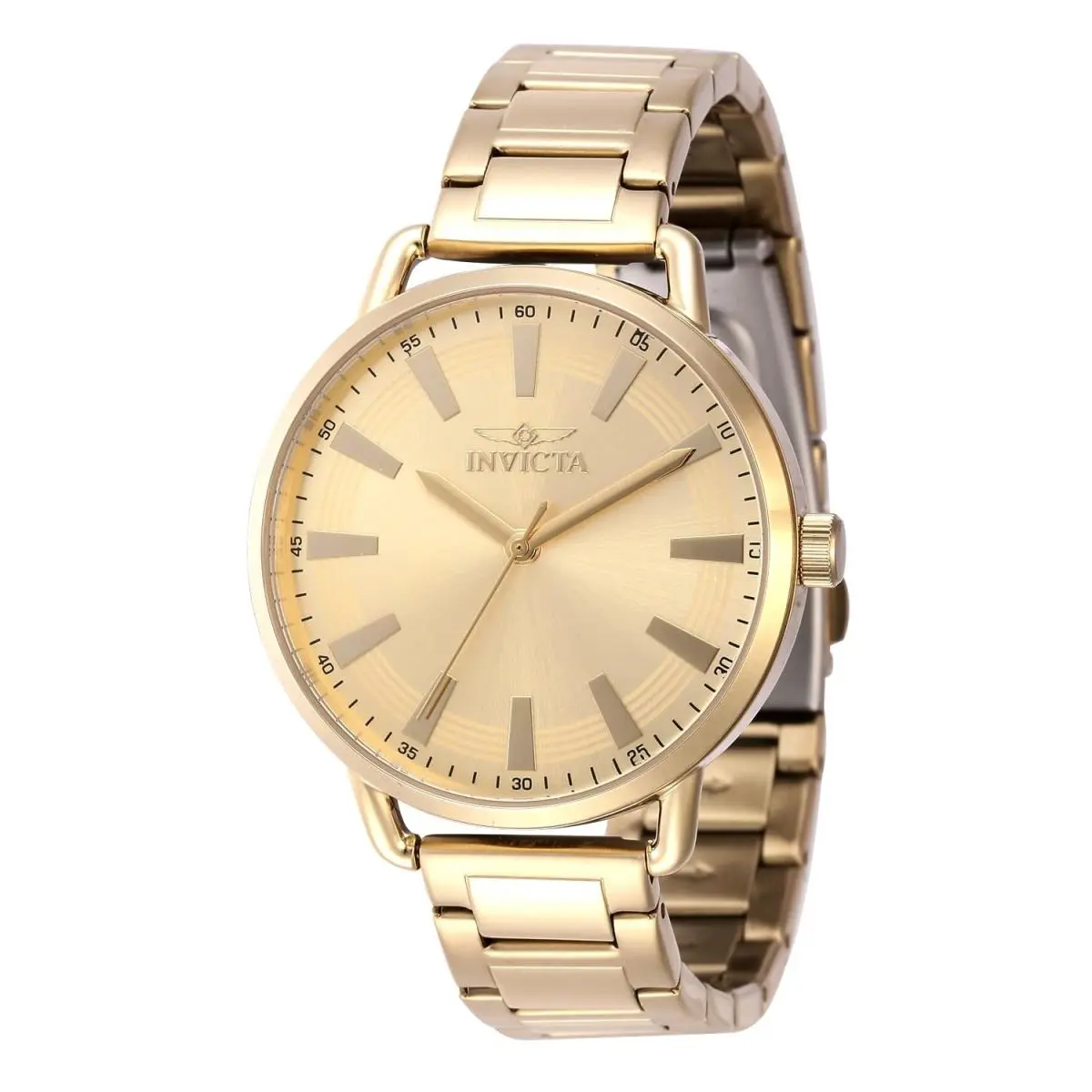 Women`s 46332 Wildflower Quartz 3 Hand 38MM Gold Dial Steel Watch by Invicta