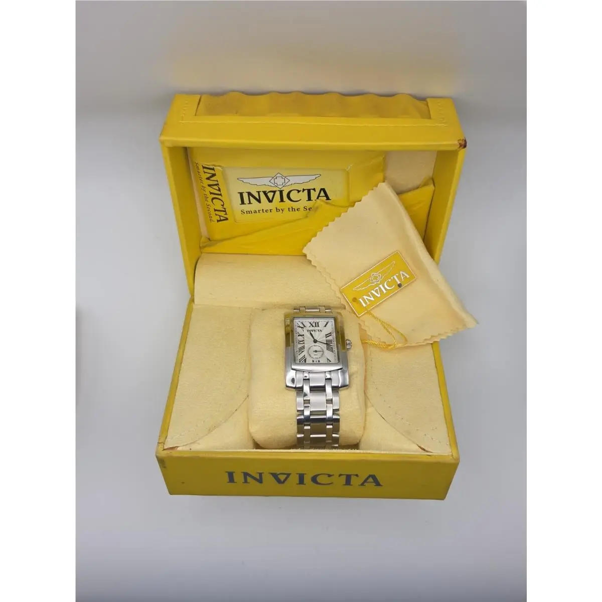 Nos  Cuadro 14697 33mm Tank Case All SS WR 50m Swiss Parts Quartz Watch by Invicta