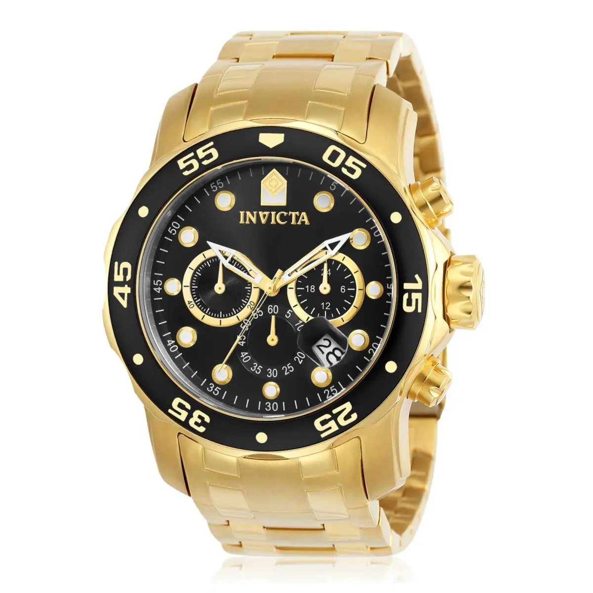 Men`s Pro Diver Collection Chronograph 18k Gold-plated Watch Model: 0072 21954 by Invicta