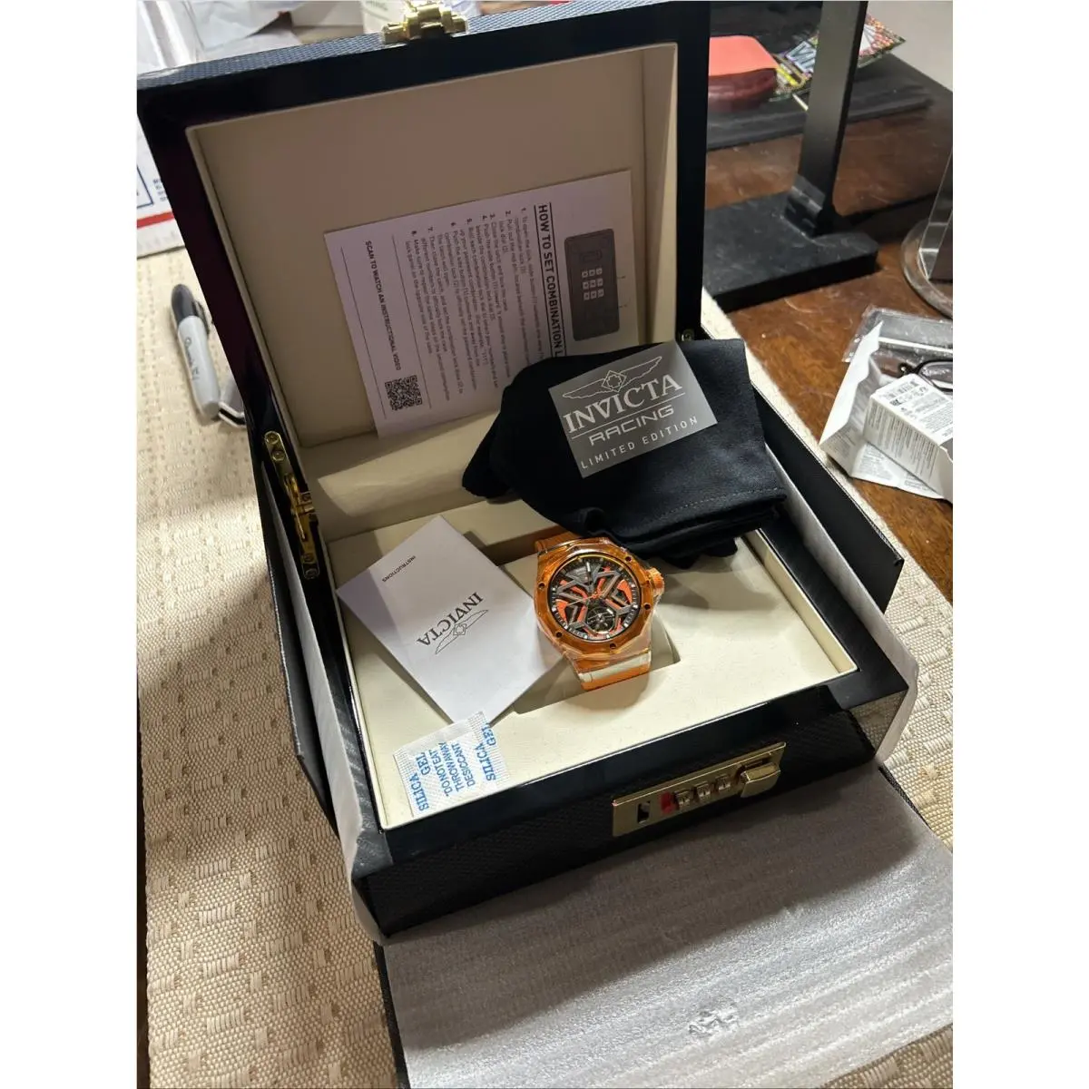 Celestial Mechanical Men’s Watch 45mm W/skeleton Dial Orange 69545 by Invicta