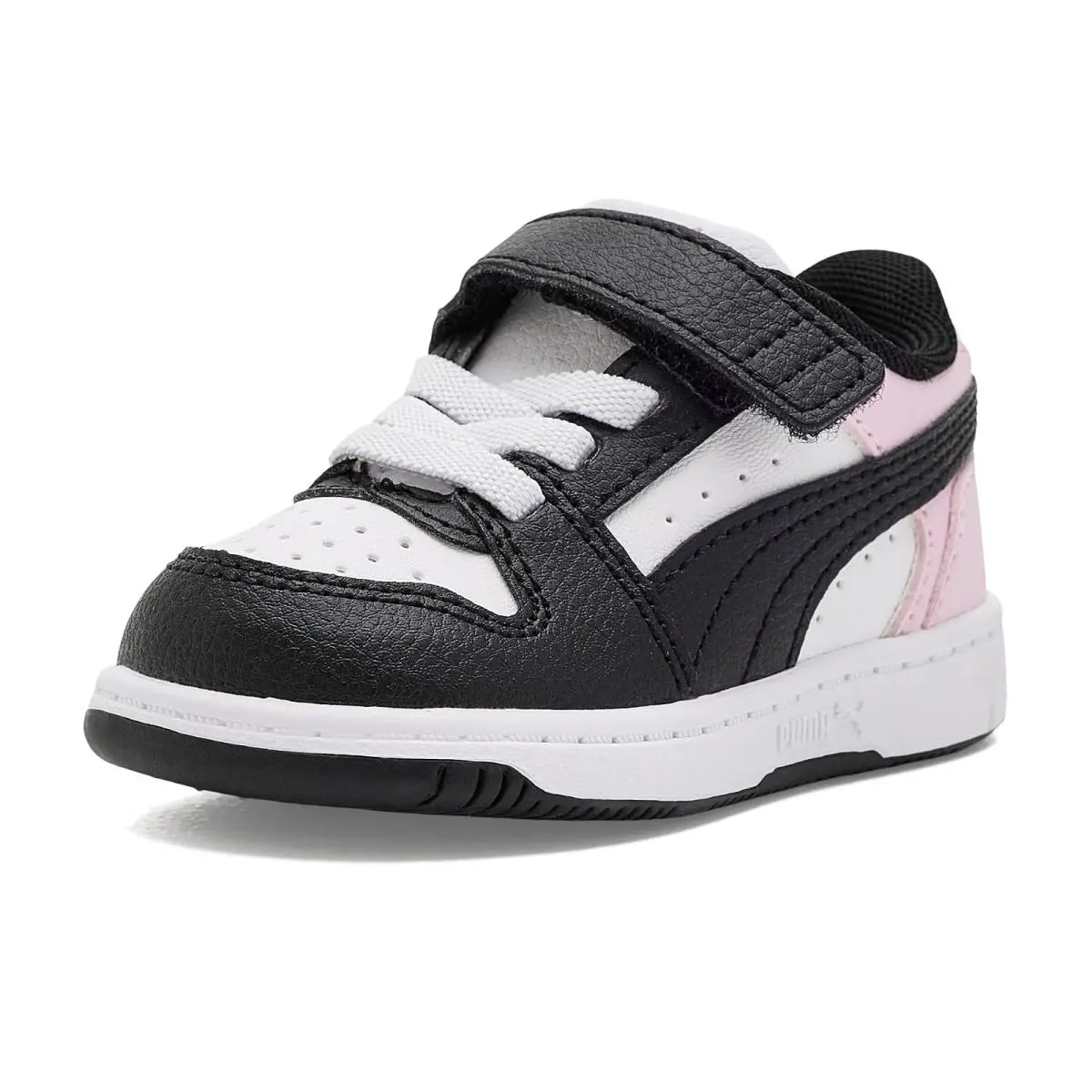 Children Unisex  Kids Rebound Slam Lo Alternative Closure Shoes Toddler PUMA White/PUMA Black/Pearl Pink by Puma