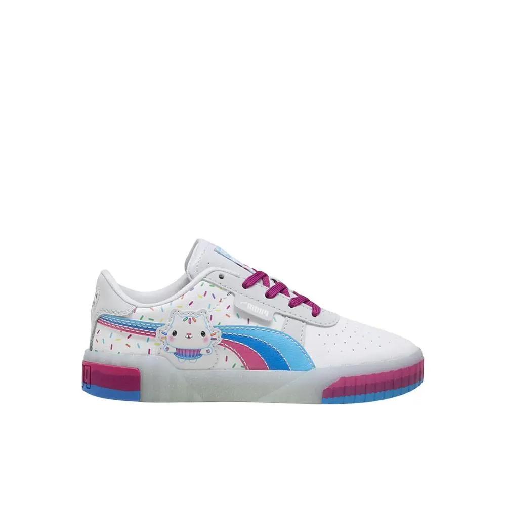 Puma X Gabbys Dollhouse Cali Cakey Cat Lace Up Youth Girls White Sneakers Casu - White
