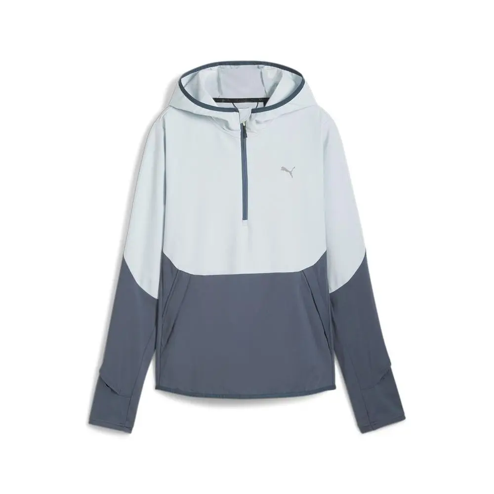 Puma Seasons Microfleece Half Zip Pullover Hoodie Womens Blue 52583425