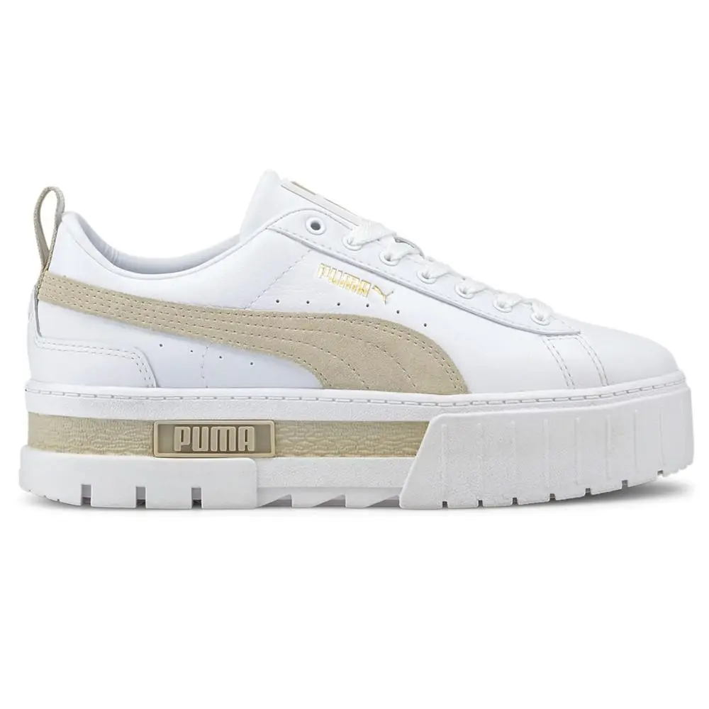 Puma Mayze Lace Up Platform Womens White Sneakers Casual Shoes 38198302