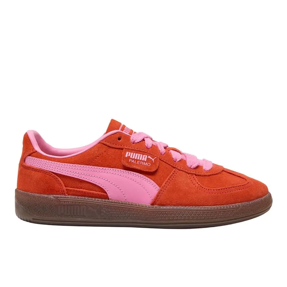 Puma Palermo Lace Up Womens Red Sneakers Casual Shoes 39764372 - Red