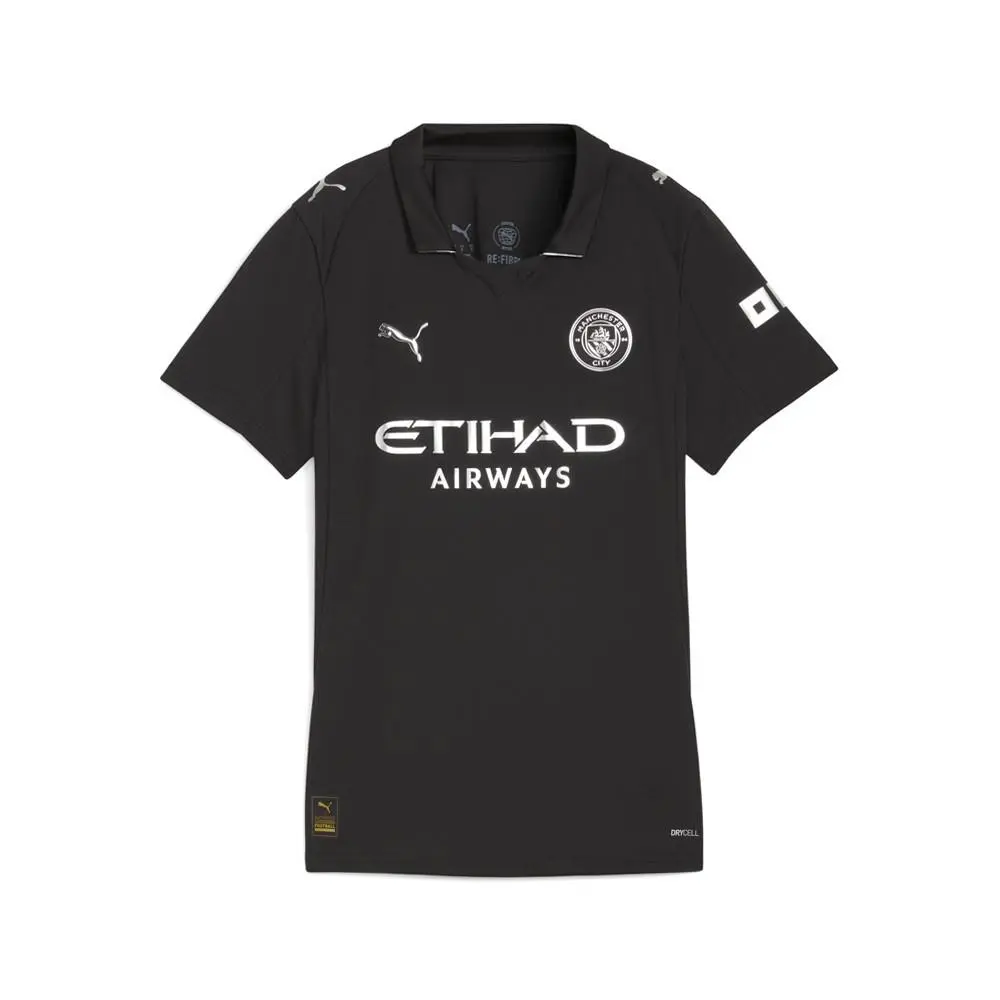 Puma clothing - PUMA Manchester City Logo Collared Short Sleeve Soccer Jersey - 78035202 - Black 3