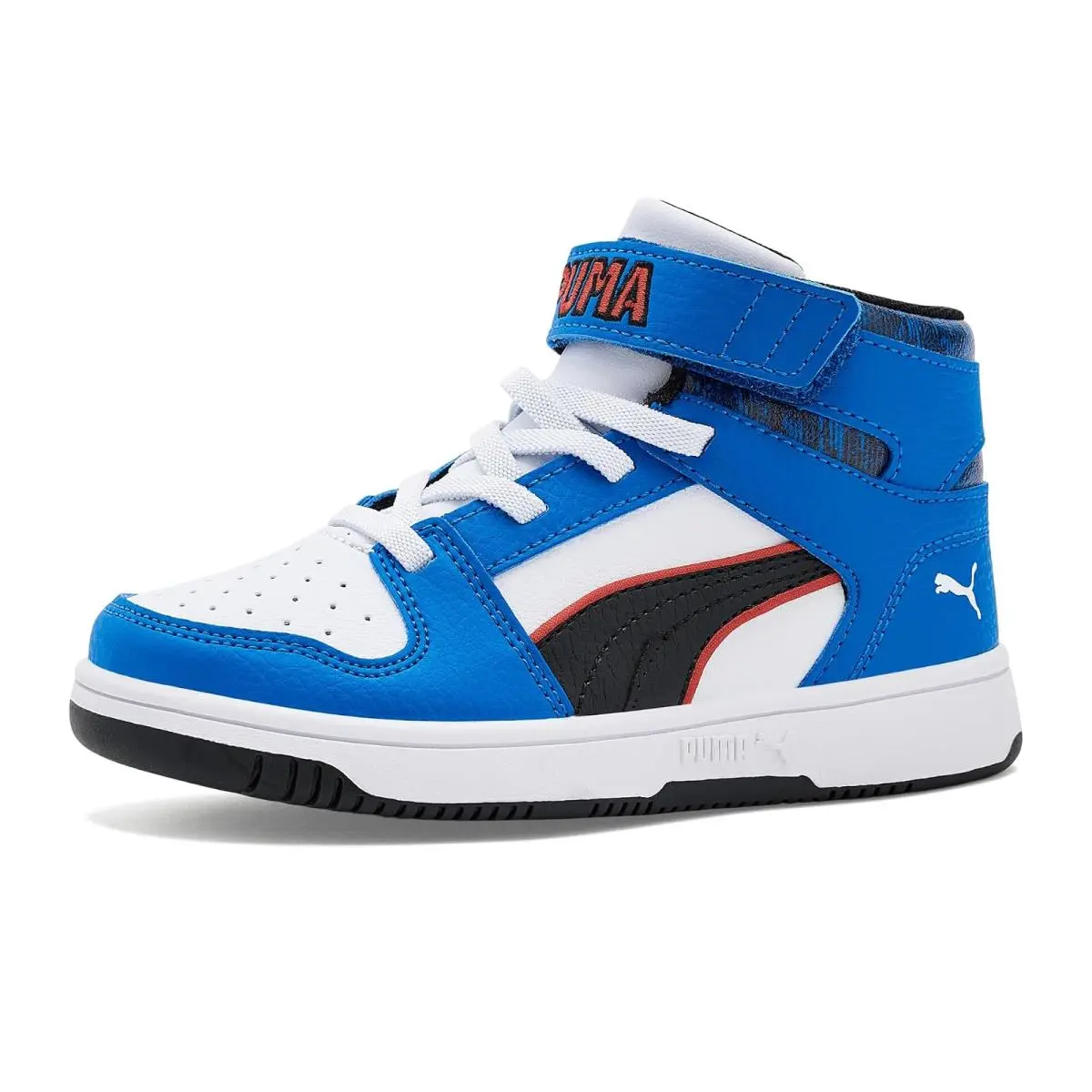 Kids Rebound Layup Mid Hook-and-loop Shoes Little Kid/big Kid PUMA Team Royal/PUMA Black/PUMA White by Puma