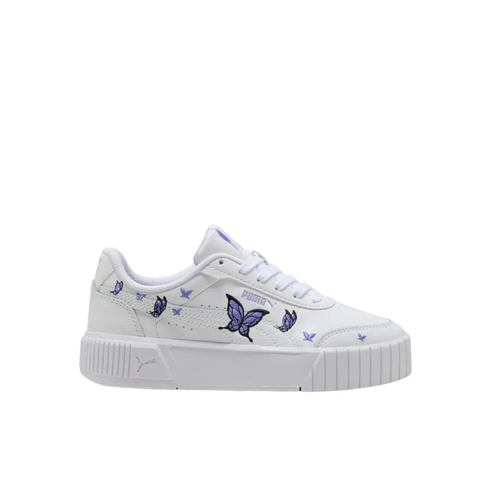 Puma Carina Mia Butterfly Lace Up Youth Girls White Sneakers Casual Shoes 40801