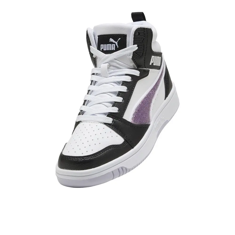 Puma shoes - PUMA Rebound V6 Mid Sequins Lace Up  Youth - 40578401 - Black, White 12